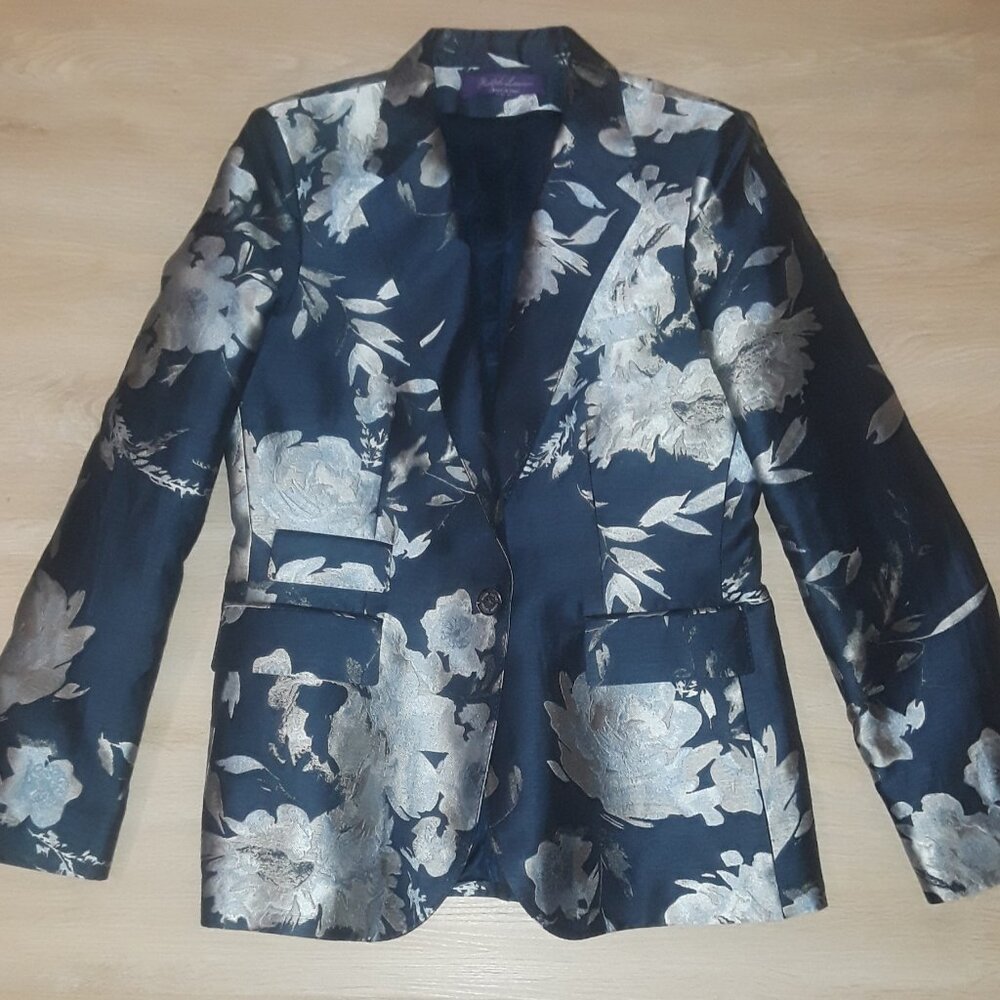 NEW Ralph Lauren Purple Label Collection floral blazer